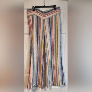 Cato Multicolor Striped Flowy Pants Large